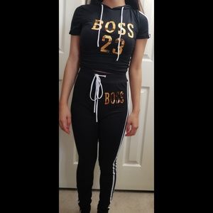 Womens Sz S Cropped Matching Set